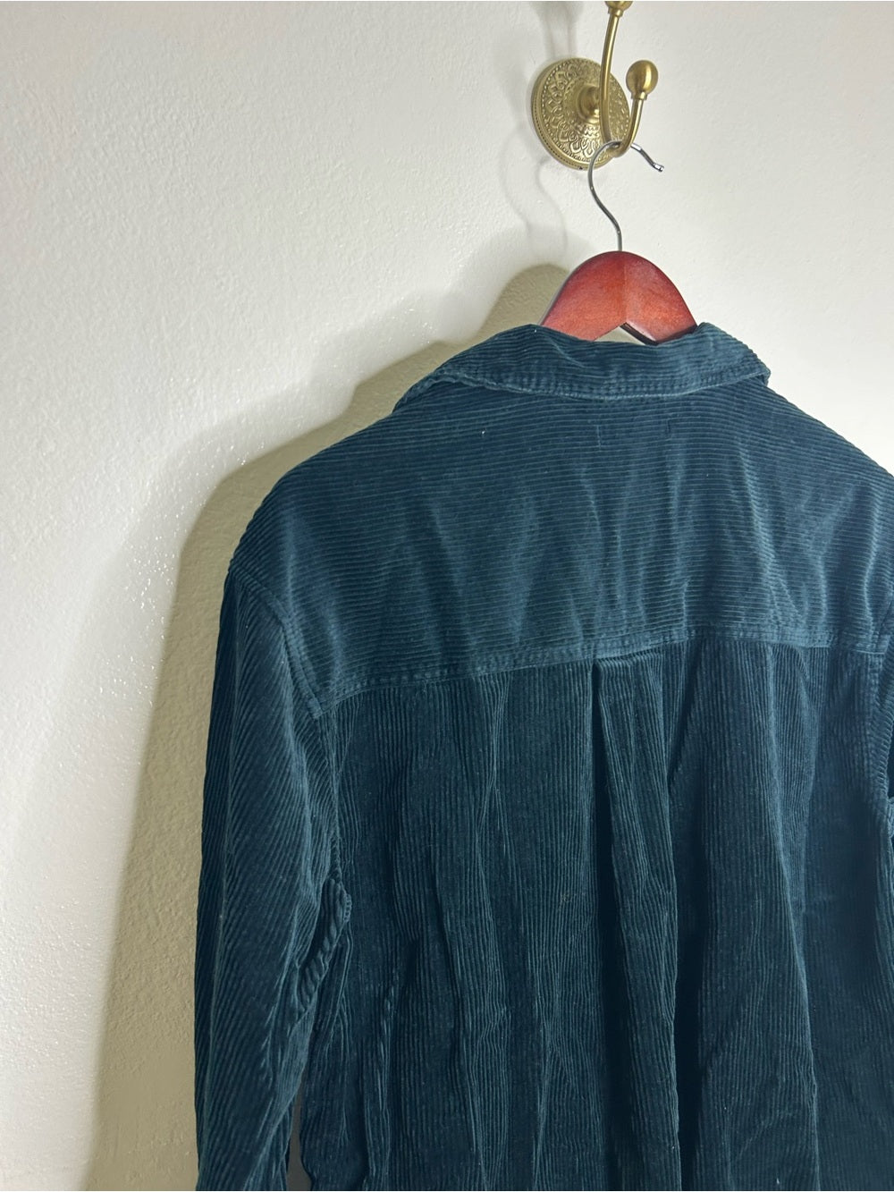 Madewell 100% Cotton Forest Green Wide Wale Corduroy Button Down Shirt Jacket