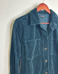 Madewell 100% Cotton Forest Green Wide Wale Corduroy Button Down Shirt Jacket