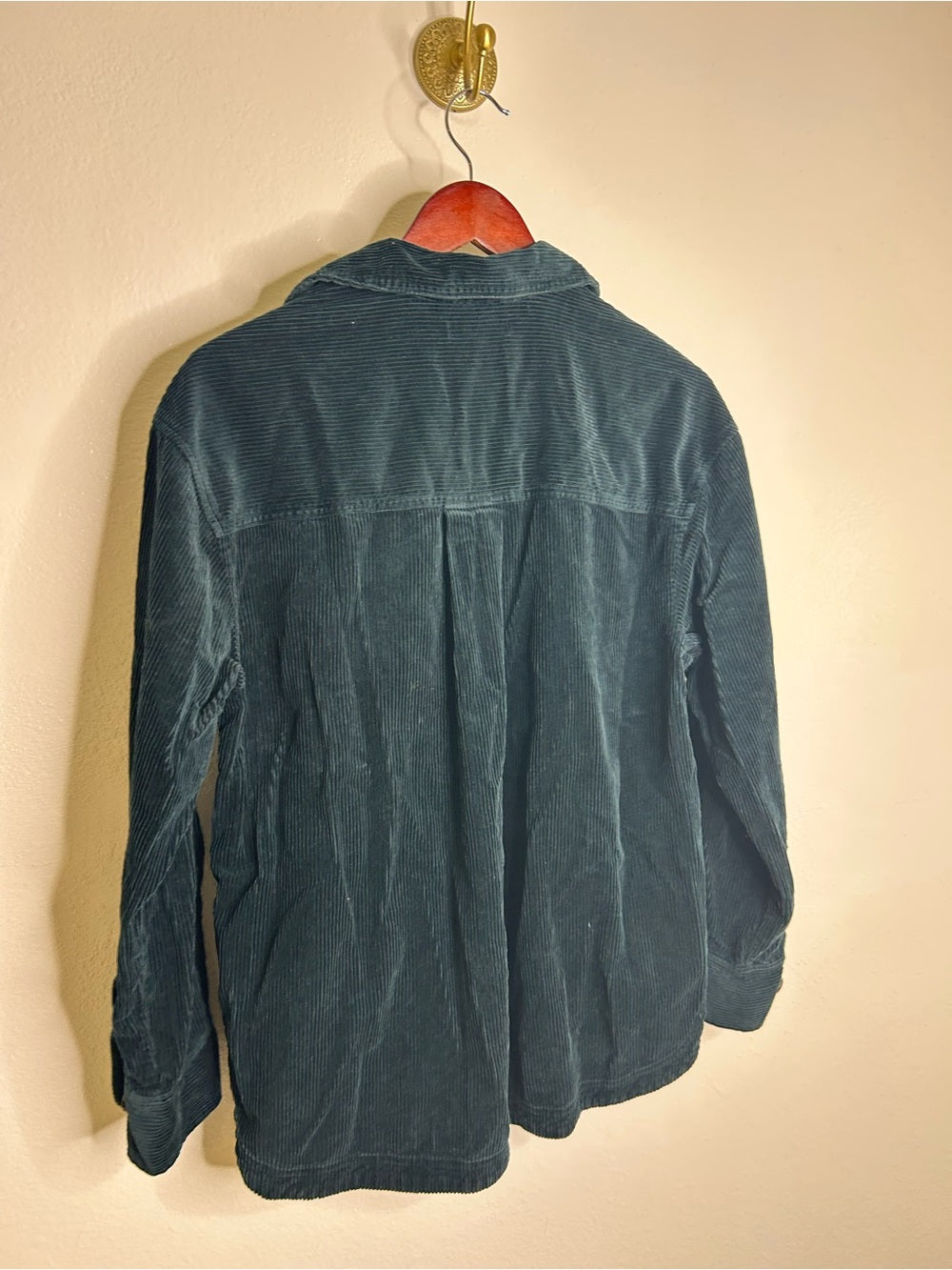 Madewell 100% Cotton Forest Green Wide Wale Corduroy Button Down Shirt Jacket