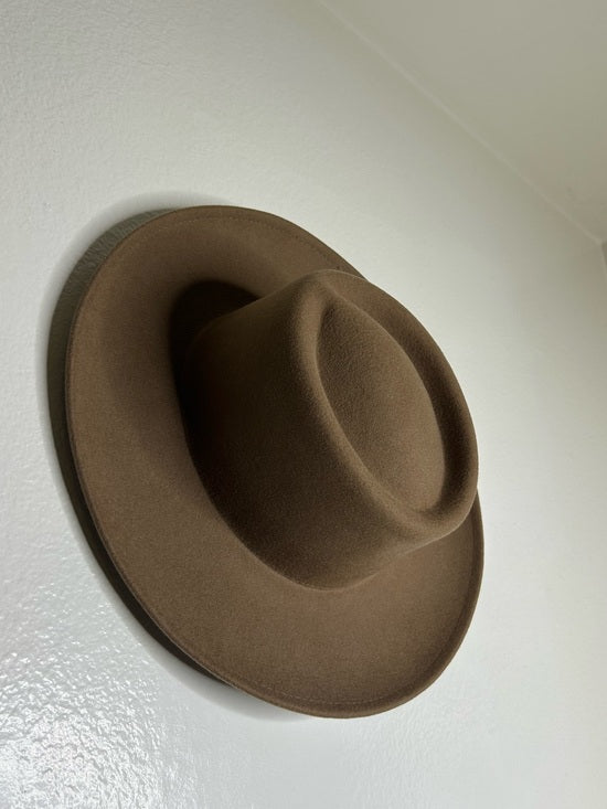 Gigi Pip 100% Australian Wool Brown Wide Brim Hat