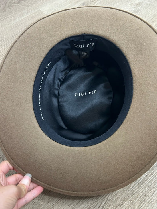 Gigi Pip 100% Australian Wool Brown Wide Brim Hat