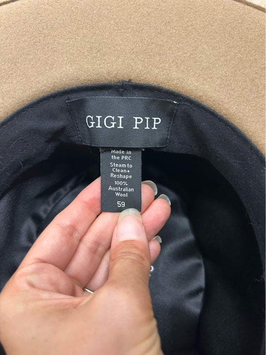 Gigi Pip 100% Australian Wool Brown Wide Brim Hat