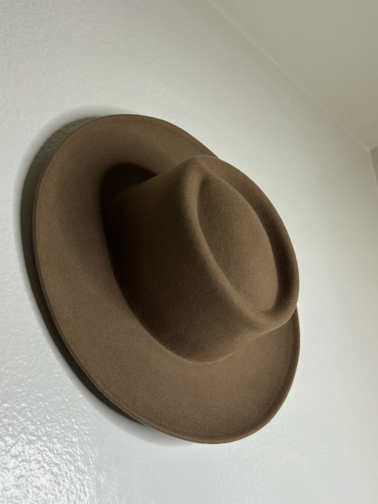 Gigi Pip 100% Australian Wool Brown Wide Brim Hat