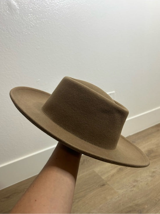 Gigi Pip 100% Australian Wool Brown Wide Brim Hat