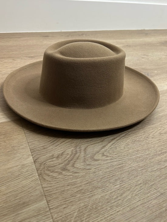 Gigi Pip 100% Australian Wool Brown Wide Brim Hat