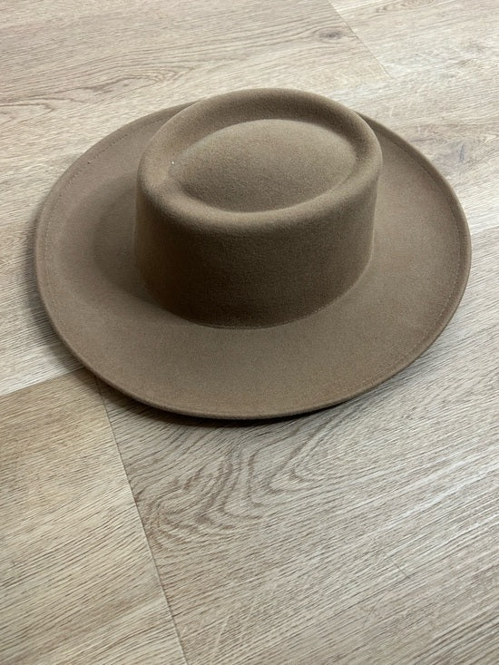 Gigi Pip 100% Australian Wool Brown Wide Brim Hat