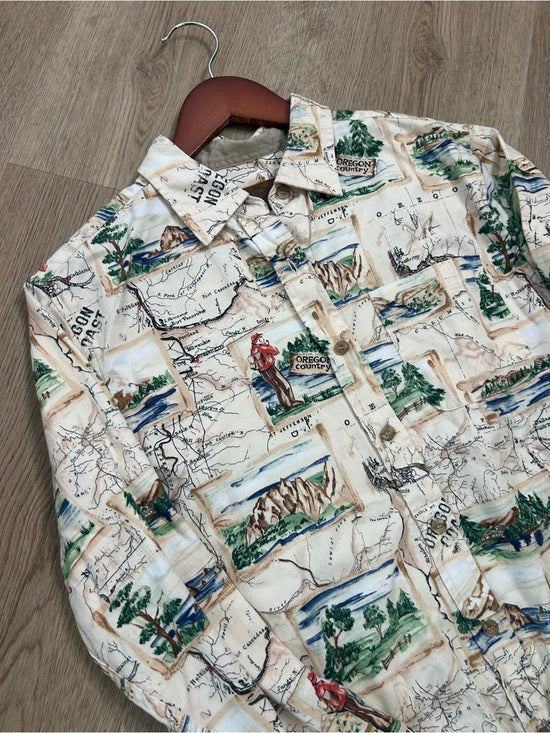 Pendleton Pendleton 100% Cotton Oregon Coast Novelty Print Button Down Long Sleeve Top