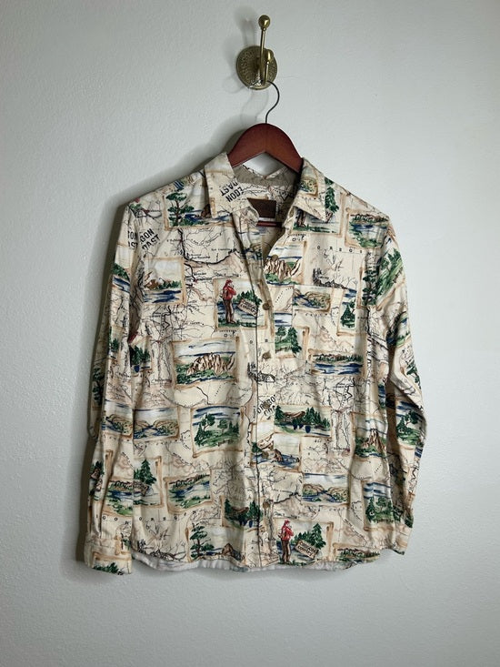 Pendleton Pendleton 100% Cotton Oregon Coast Novelty Print Button Down Long Sleeve Top