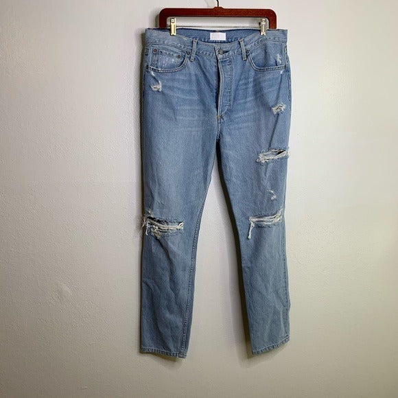 Boyish Boyish 100% Cotton The Billy Distressed Tapered Jean - Cotton, Denim