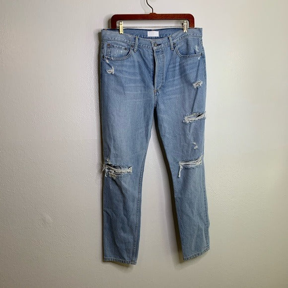 Boyish Boyish 100% Cotton The Billy Distressed Tapered Jean - Cotton, Denim