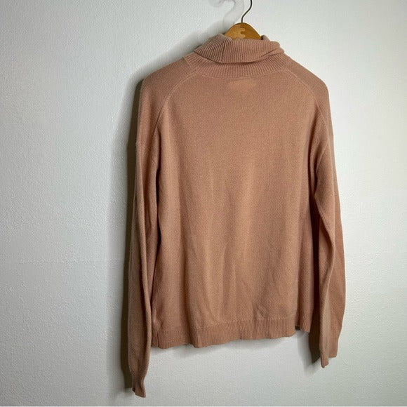 Velvet By Graham &amp; Spencer 100% Cashmere Blush Pink Turtleneck Sweater