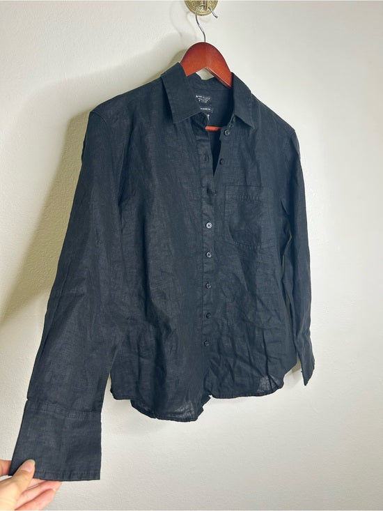 J. Crew x Baird McNutt  100% Irish Linen Garçon Classic Button-Up in Black