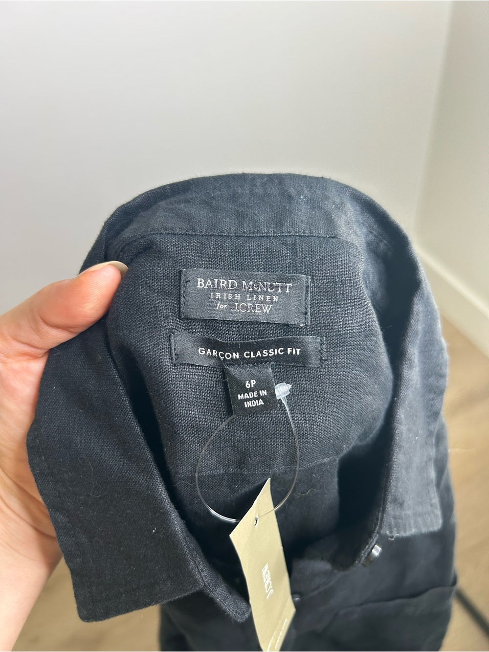 J. Crew x Baird McNutt  100% Irish Linen Garçon Classic Button-Up in Black