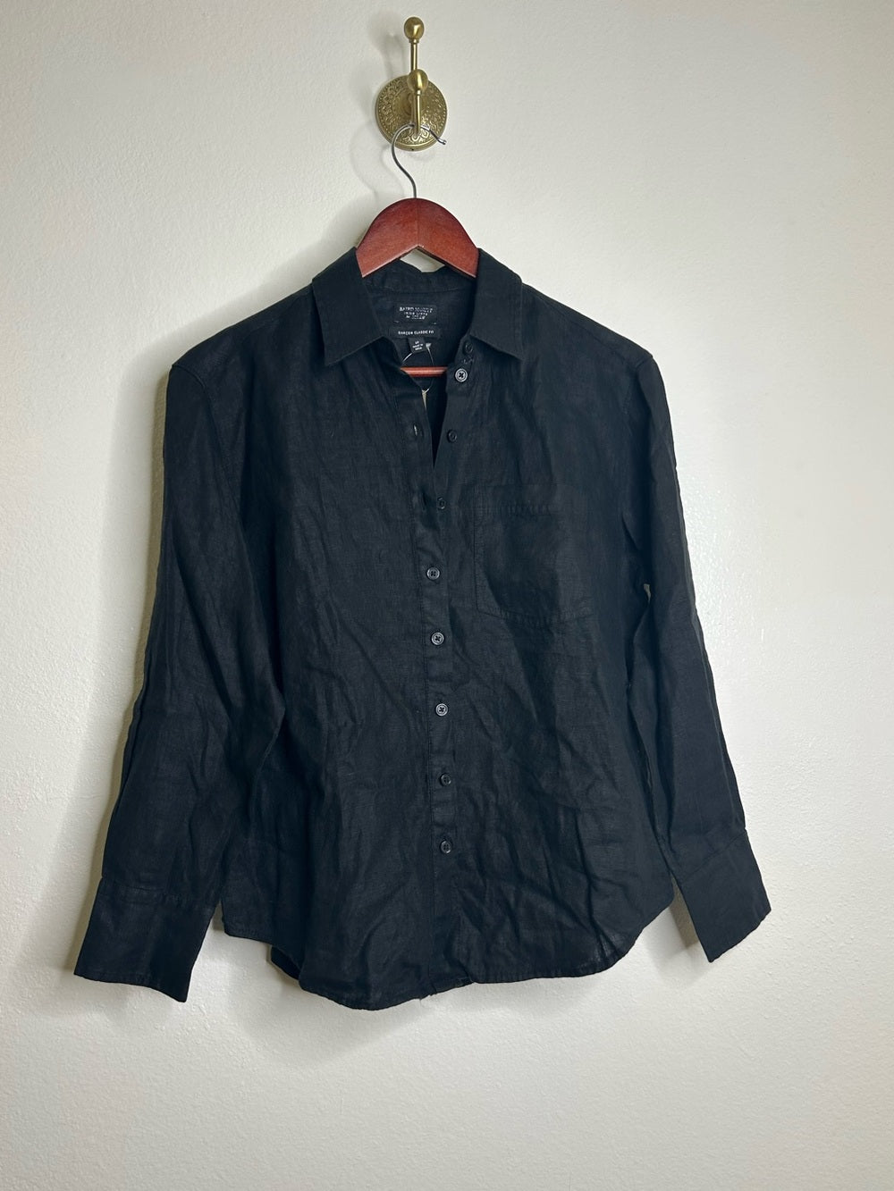 J. Crew x Baird McNutt  100% Irish Linen Garçon Classic Button-Up in Black