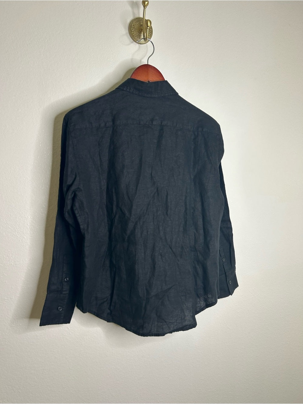 J. Crew x Baird McNutt  100% Irish Linen Garçon Classic Button-Up in Black