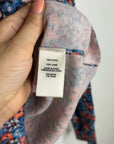 Rebecca Taylor 100% Wool Lightweight Floral Multicolor Scoop Neck Knit Sweater