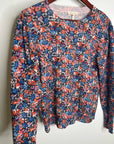 Rebecca Taylor 100% Wool Lightweight Floral Multicolor Scoop Neck Knit Sweater