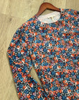 Rebecca Taylor 100% Wool Lightweight Floral Multicolor Scoop Neck Knit Sweater