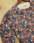 Rebecca Taylor 100% Wool Lightweight Floral Multicolor Scoop Neck Knit Sweater