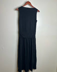 Nation LA 100% Pima Cotton Cleo Midi Dress Drop Waist in Jet Black