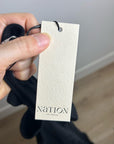 Nation LA 100% Pima Cotton Cleo Midi Dress Drop Waist in Jet Black