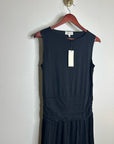 Nation LA 100% Pima Cotton Cleo Midi Dress Drop Waist in Jet Black