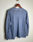 Eileen Fisher 100% Organic Linen Knit Textured Blue Open Cardigan Sweater