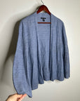 Eileen Fisher 100% Organic Linen Knit Textured Blue Open Cardigan Sweater