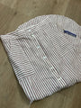 Artisan NY 100% Linen Red Striped Button Down Midi Skirt