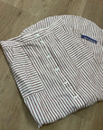 Artisan NY 100% Linen Red Striped Button Down Midi Skirt