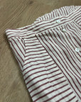 Artisan NY 100% Linen Red Striped Button Down Midi Skirt