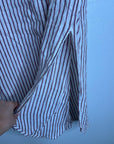 Artisan NY 100% Linen Red Striped Button Down Midi Skirt