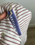 Artisan NY 100% Linen Red Striped Button Down Midi Skirt