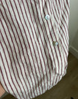 Artisan NY 100% Linen Red Striped Button Down Midi Skirt