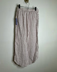 Artisan NY 100% Linen Red Striped Button Down Midi Skirt