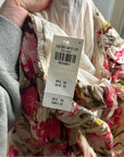 Abercrombie & Fitch Linen Cotton Puff Sleeve Babydoll Ruched Floral