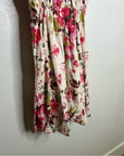 Abercrombie & Fitch Linen Cotton Puff Sleeve Babydoll Ruched Floral