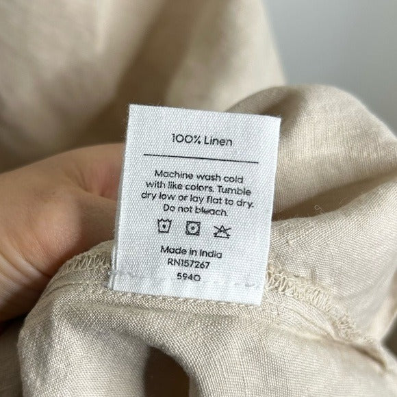 MATE The Label 100% Linen Midi Slip Dress in Natural