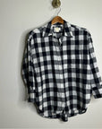 Anthropologie Maeve 100% Cotton Black White Checkered Button Down Shirt