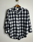 Anthropologie Maeve 100% Cotton Black White Checkered Button Down Shirt