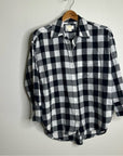 Anthropologie Maeve 100% Cotton Black White Checkered Button Down Shirt