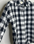 Anthropologie Maeve 100% Cotton Black White Checkered Button Down Shirt