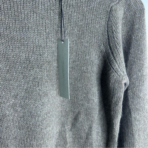 One Grey Day 100% Cashmere Green Textured Puff Sleeve Sweater Green