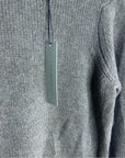 One Grey Day 100% Cashmere Green Textured Puff Sleeve Sweater Green