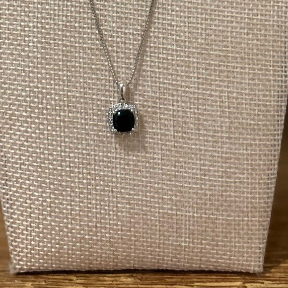 925 Sterling Silver Black Onyx Pendant Necklace