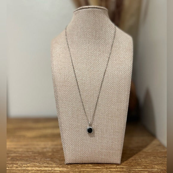 925 Sterling Silver Black Onyx Pendant Necklace