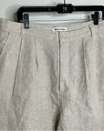 Reformation 100% Linen Alex Trouser Pant In Oatmeal Size 12