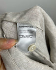 Reformation 100% Linen Alex Trouser Pant In Oatmeal Size 12