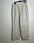 Reformation 100% Linen Alex Trouser Pant In Oatmeal Size 12