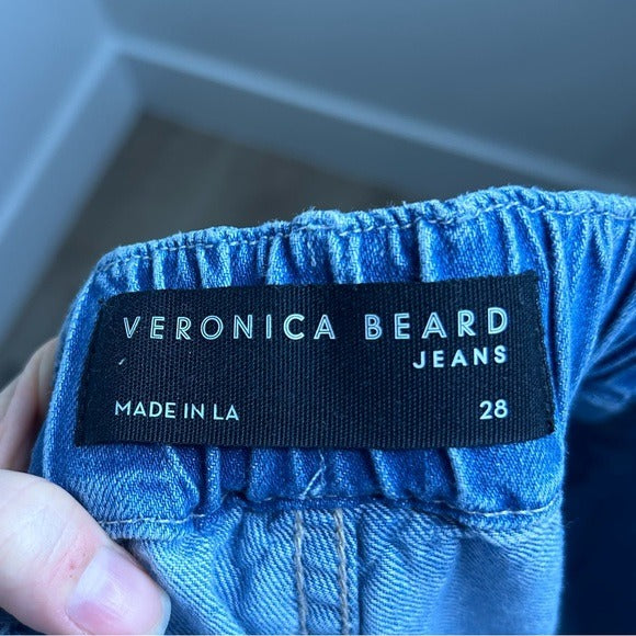 Veronica Beard 100% Cotton Arya Straight High Rise Pull Jean